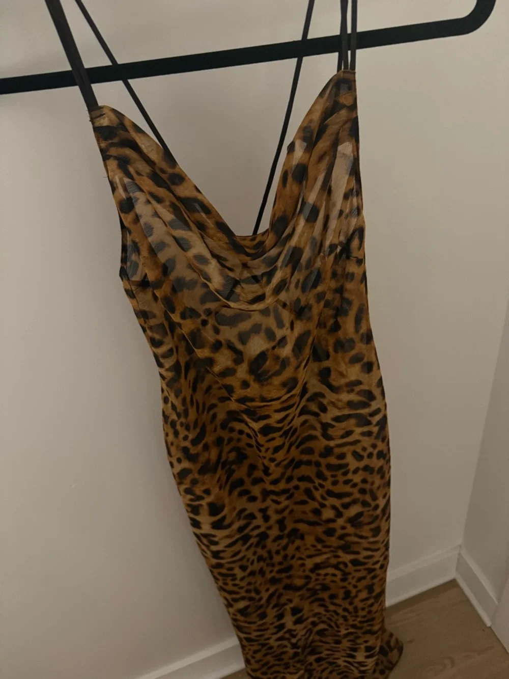 Leopard Print Slip Dress - Spaghetti Straps - Picture 4 of 8